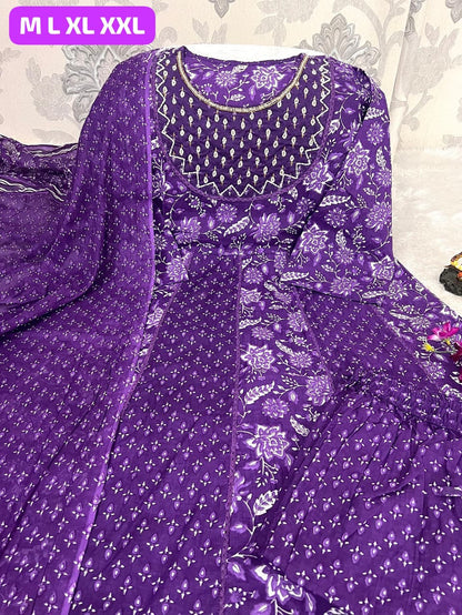 Designer Jaipuri Anarkali Cotton Kurta Set