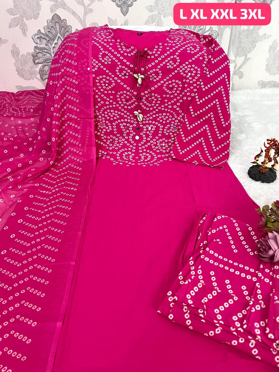 Premium Bandhani Cotton Kurta Set