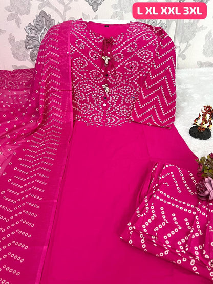 Premium Bandhani Cotton Kurta Set