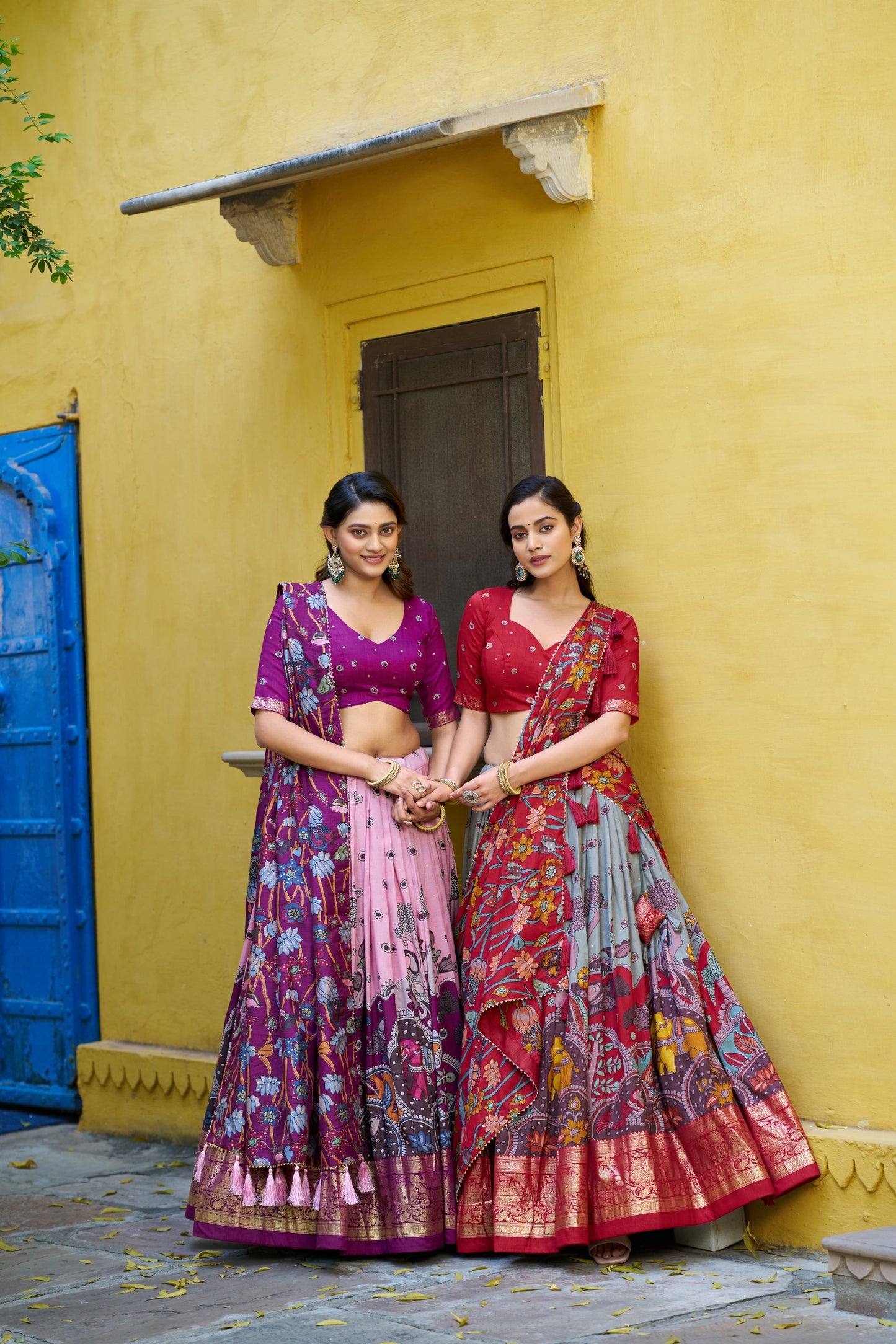 Tasar Silk Kalamkari Print Lehenga Choli