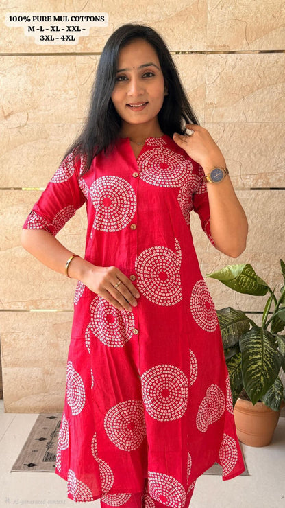Bandhani Print Cotton Co-ord Set