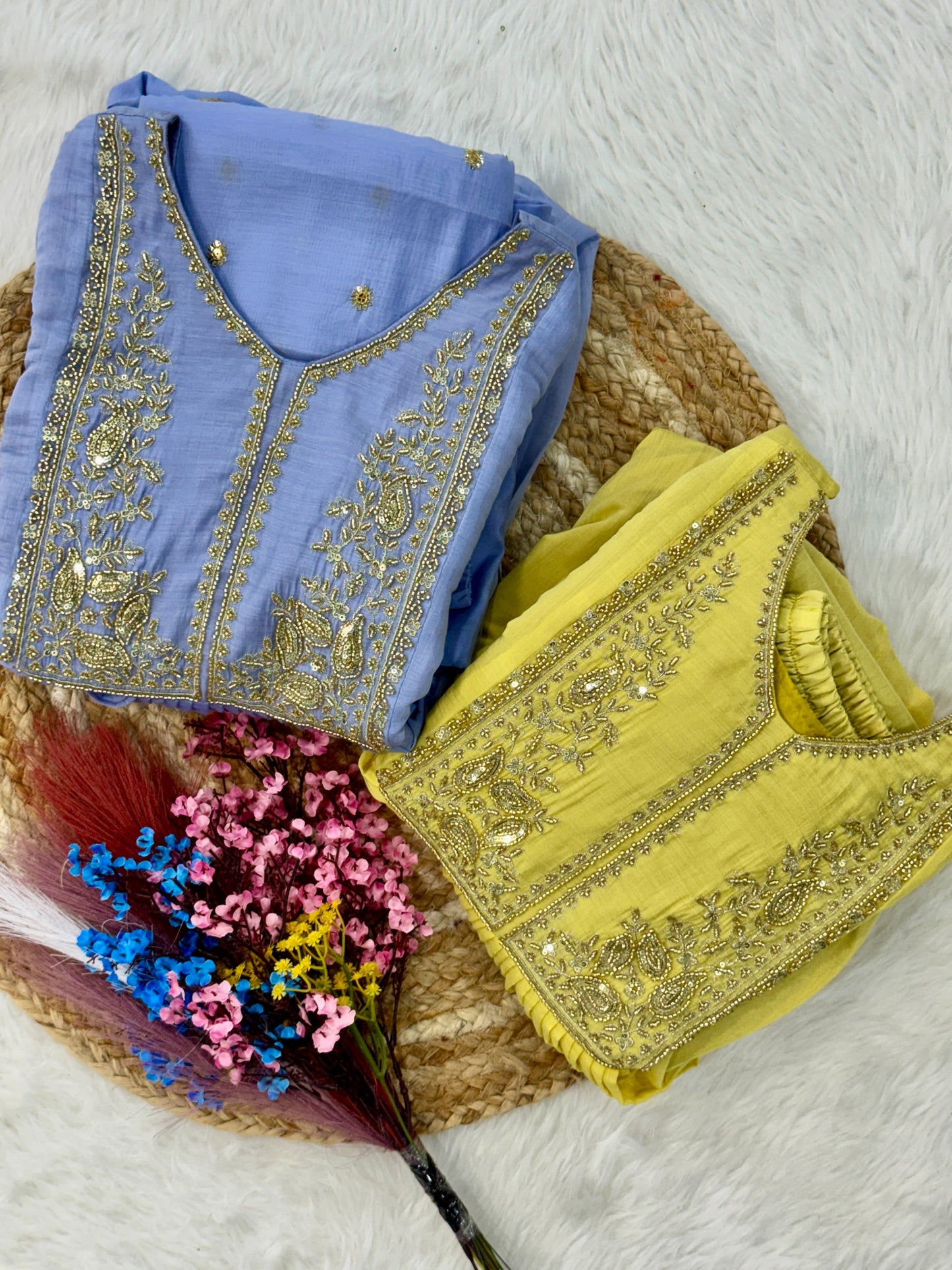 Premium Mal Chanderi 3-piece Set