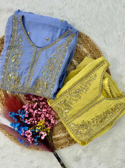 Premium Mal Chanderi 3-piece Set