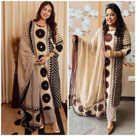 Trendy Cotton Kurta 3-Piece Set