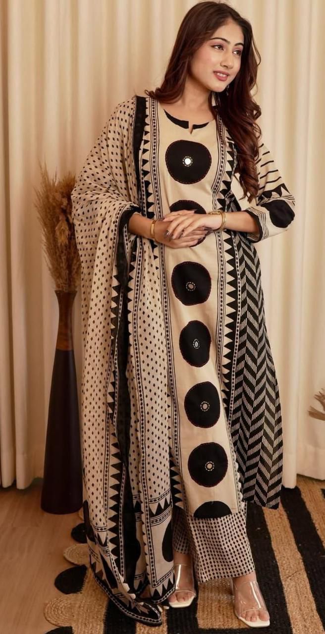 Trendy Cotton Kurta 3-Piece Set