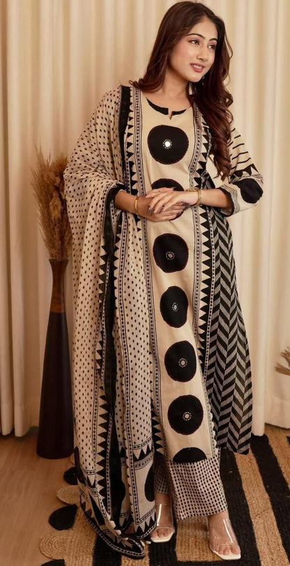 Trendy Cotton Kurta 3-Piece Set