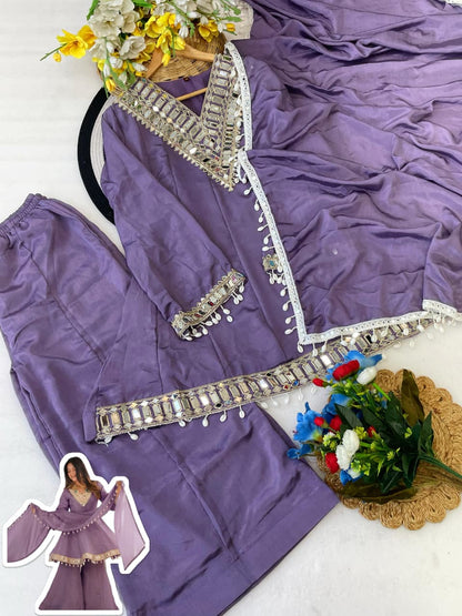 Real Mirror Work Palazzo Set