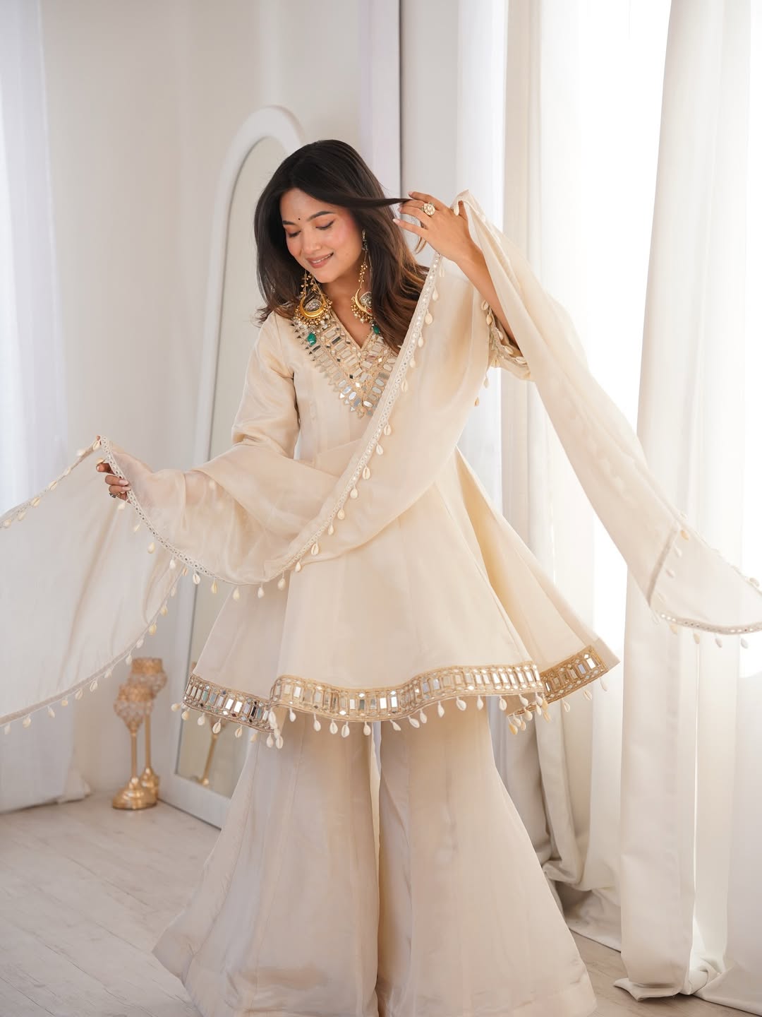 Real Mirror Work Palazzo Set