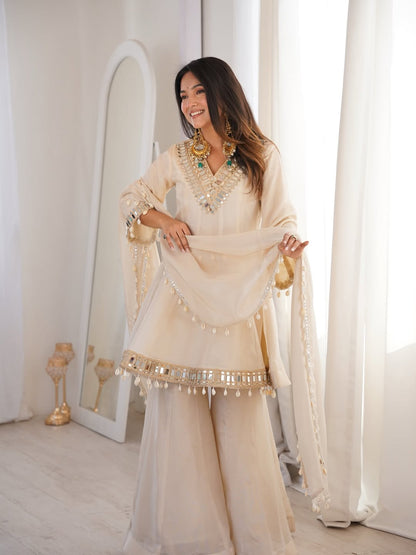 Real Mirror Work Palazzo Set
