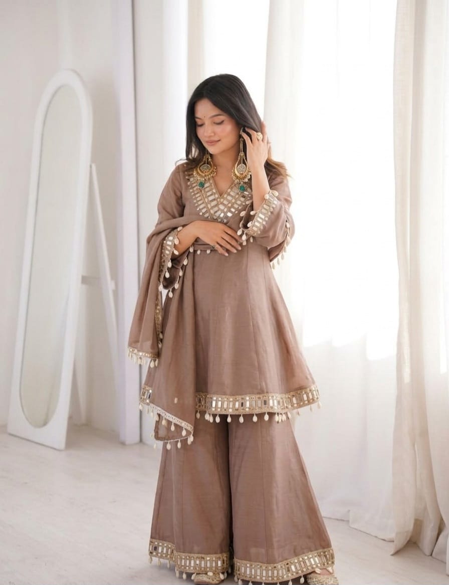 Real Mirror Work Palazzo Set