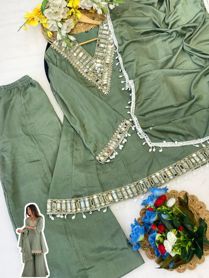 Real Mirror Work Palazzo Set
