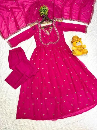Stunning Georgette 3-Piece Anarkali Set