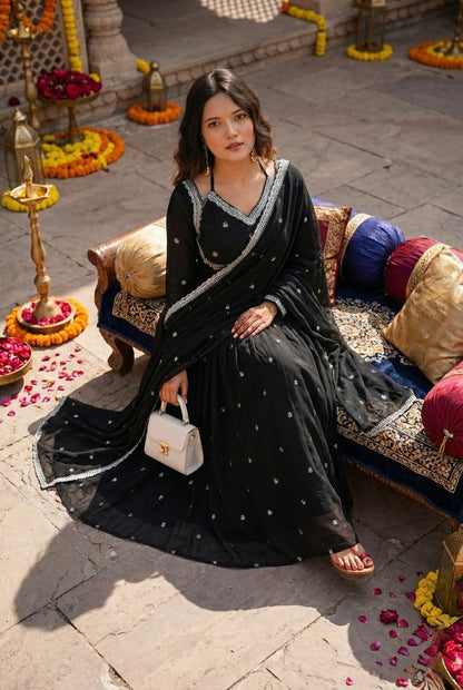 Stunning Georgette 3-Piece Anarkali Set
