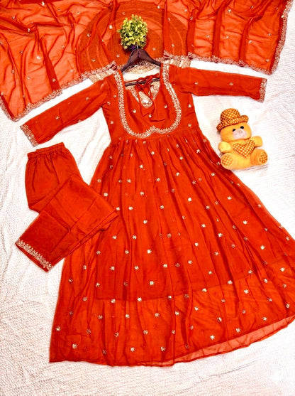 Stunning Georgette 3-Piece Anarkali Set