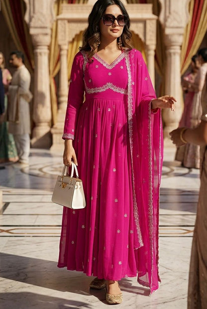 Stunning Georgette 3-Piece Anarkali Set