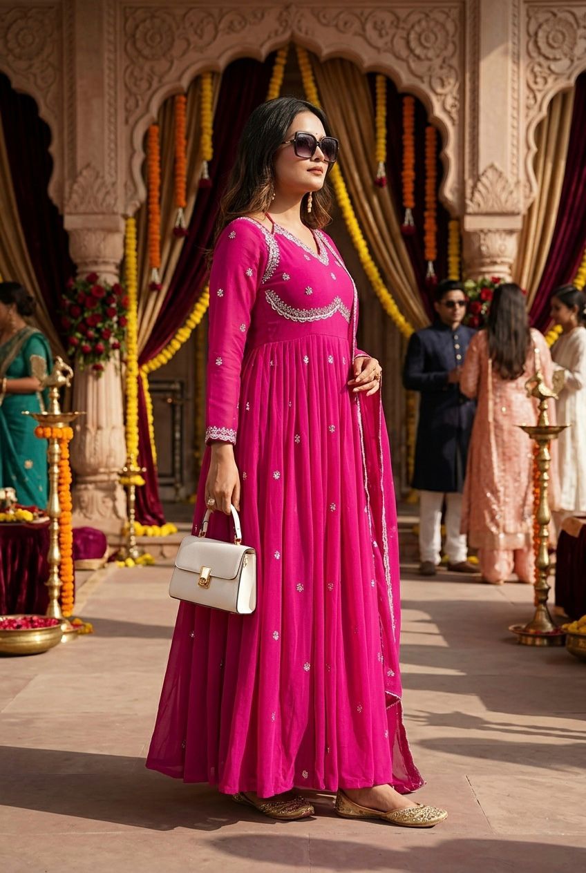 Stunning Georgette 3-Piece Anarkali Set