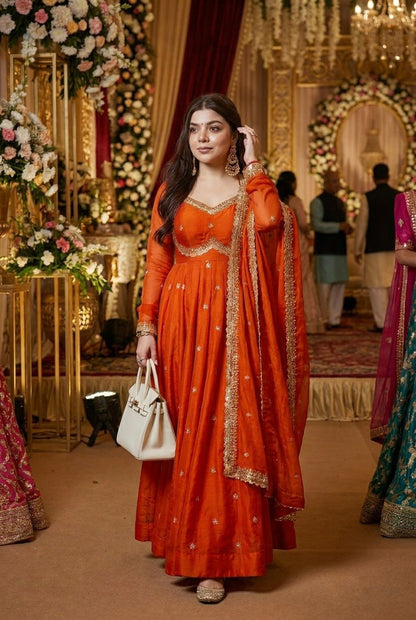 Stunning Georgette 3-Piece Anarkali Set