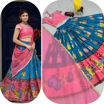 Festive Elegant Kalamkari Lehenga Set