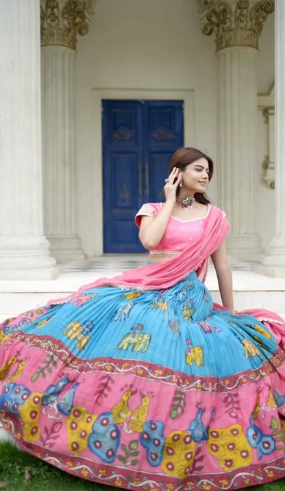 Festive Elegant Kalamkari Lehenga Set