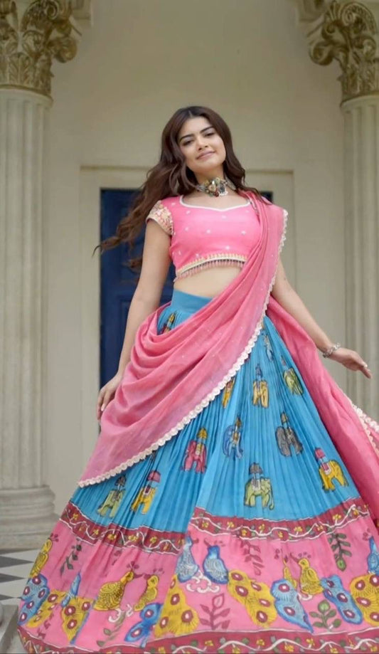 Festive Elegant Kalamkari Lehenga Set