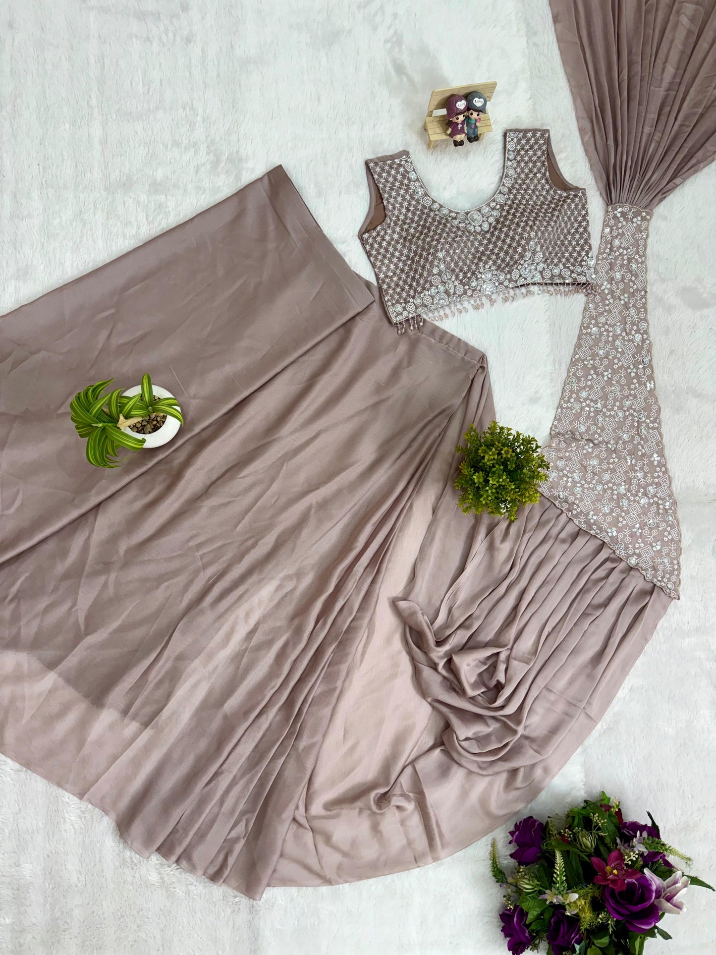 Trending Ready To Wear Chinon Saree