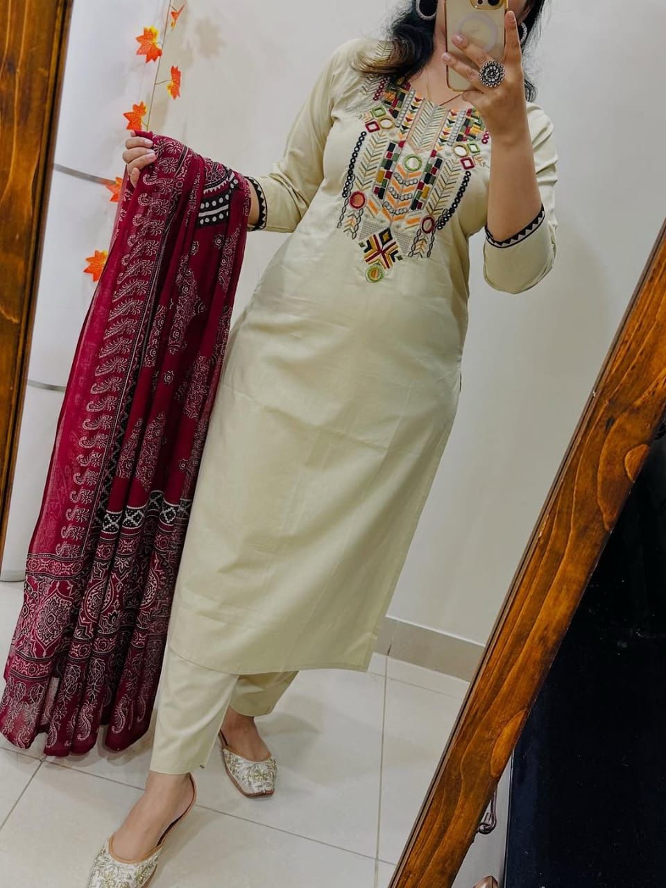 Premium Embroidered Cotton Kurta Set