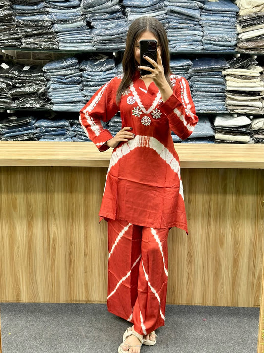 Premium Silk Co-ord Set With Handwork