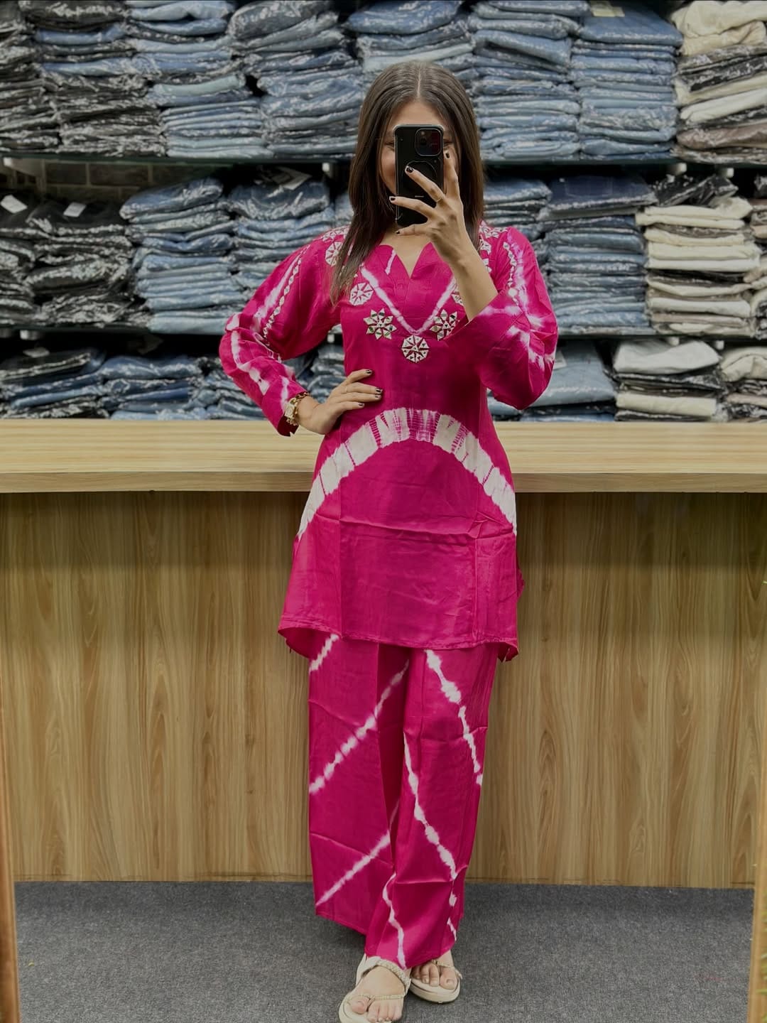 Premium Silk Co-ord Set With Handwork