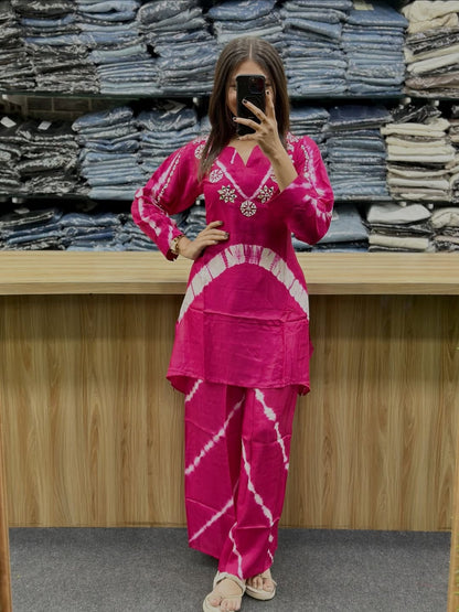 Premium Silk Co-ord Set With Handwork