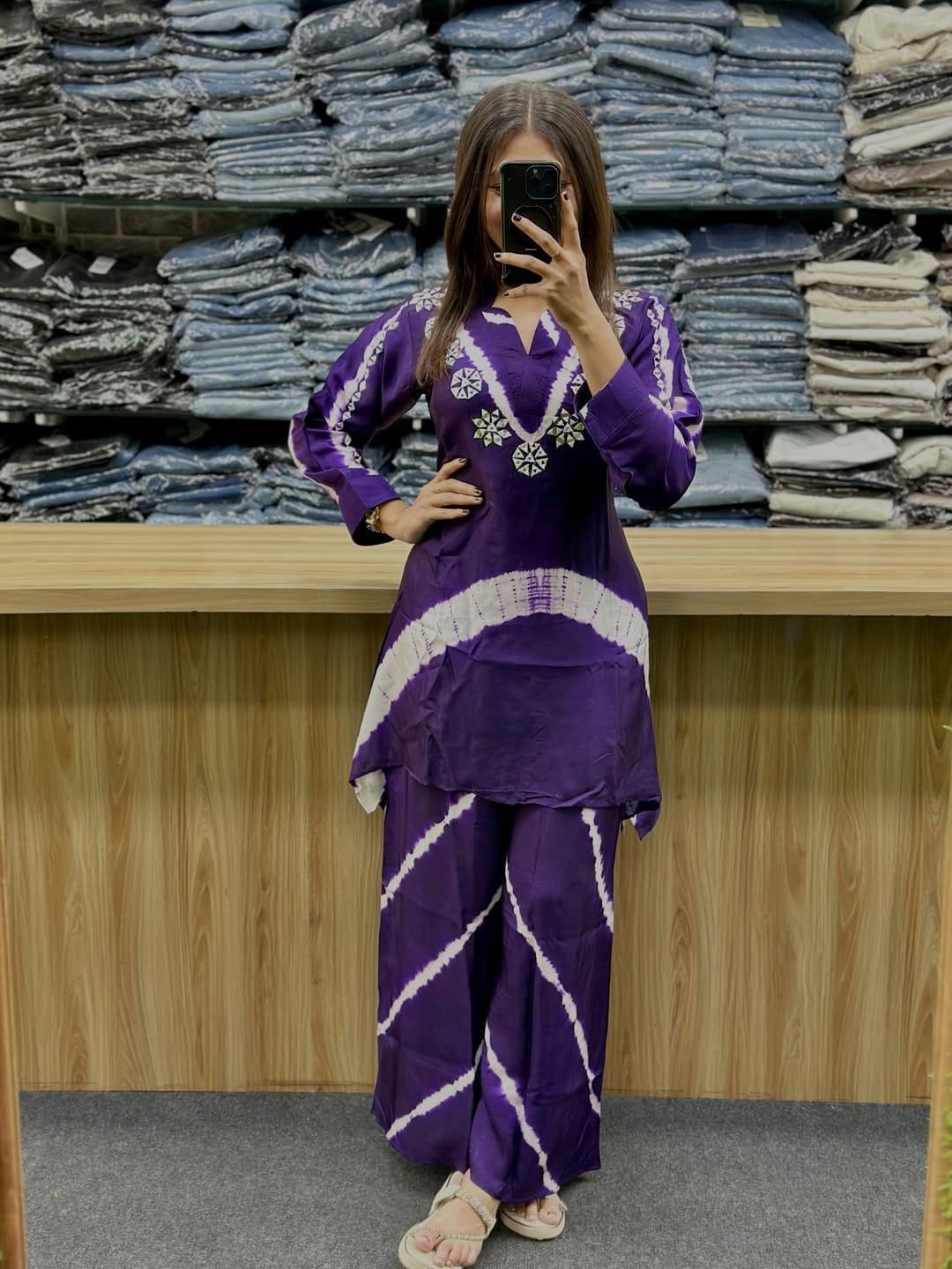 Premium Silk Co-ord Set With Handwork
