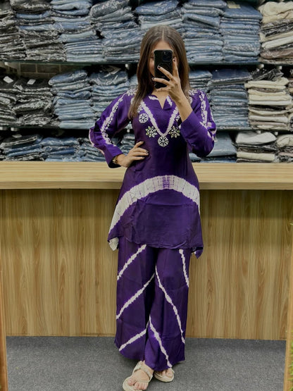Premium Silk Co-ord Set With Handwork