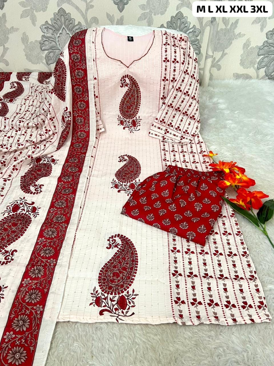 Morgan Sequence Silk Digital Print Kurti Set