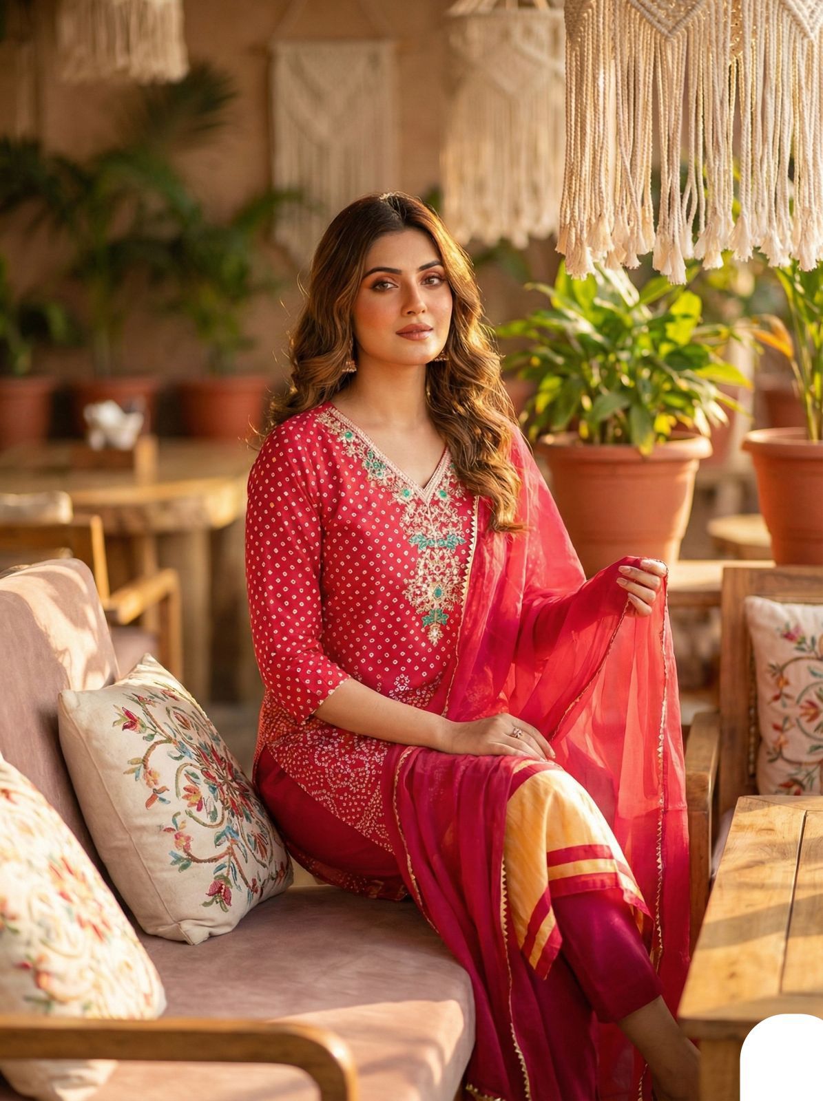 Stunning Bandhani Print Suit Set