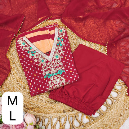 Stunning Bandhani Print Suit Set
