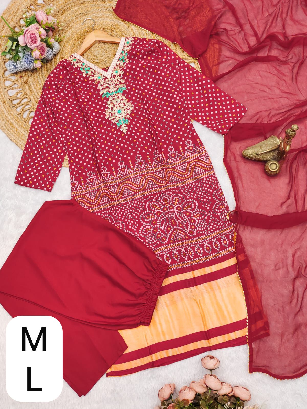 Stunning Bandhani Print Suit Set