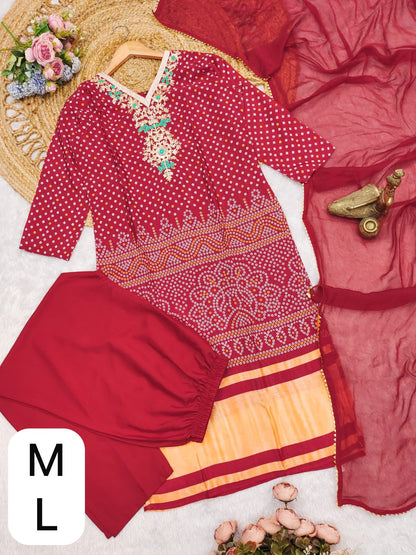Stunning Bandhani Print Suit Set