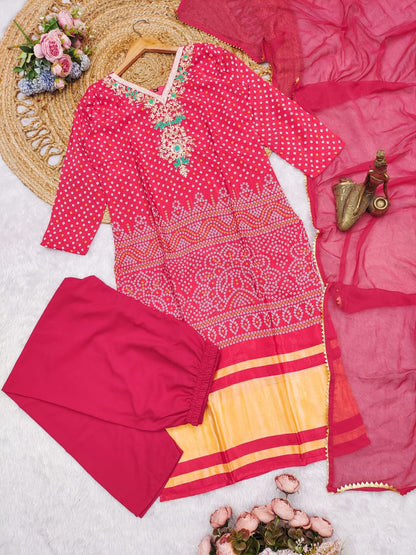 Stunning Bandhani Print Suit Set