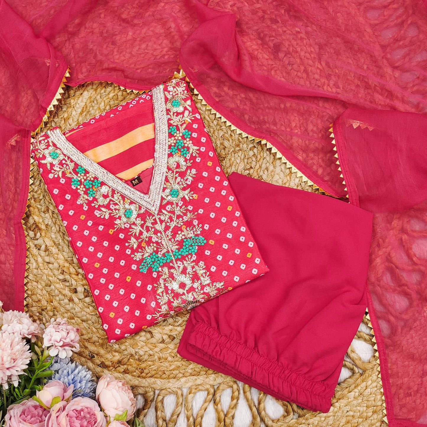 Stunning Bandhani Print Suit Set