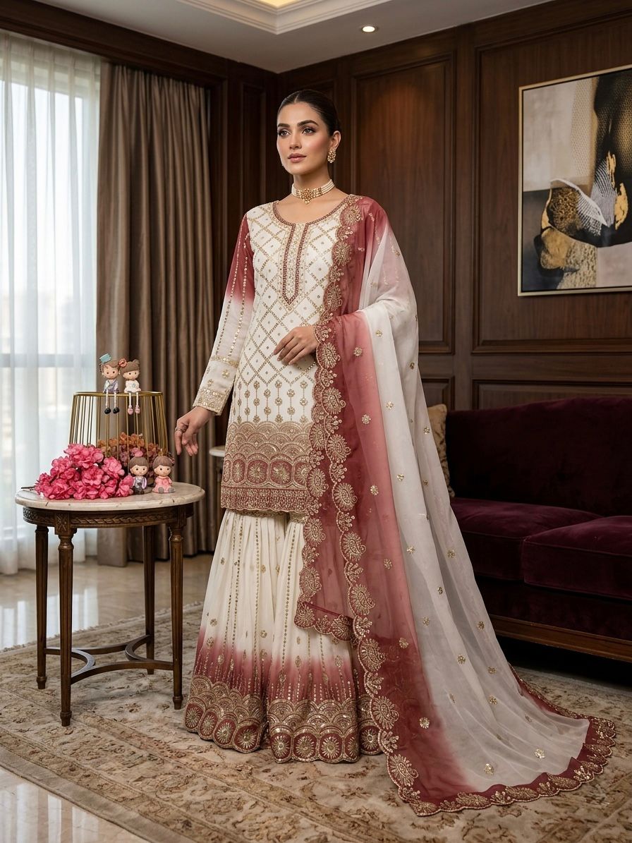 Stunning Dual-tone Georgette Set