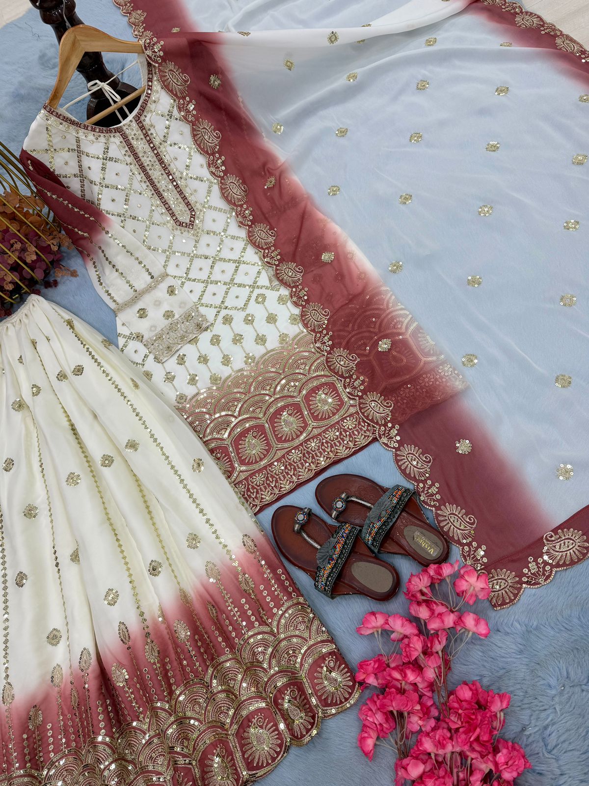 Stunning Dual-tone Georgette Set