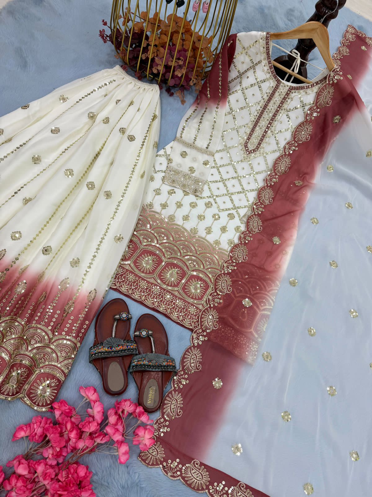 Stunning Dual-tone Georgette Set
