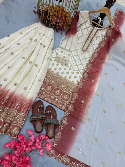 Stunning Dual-tone Georgette Set