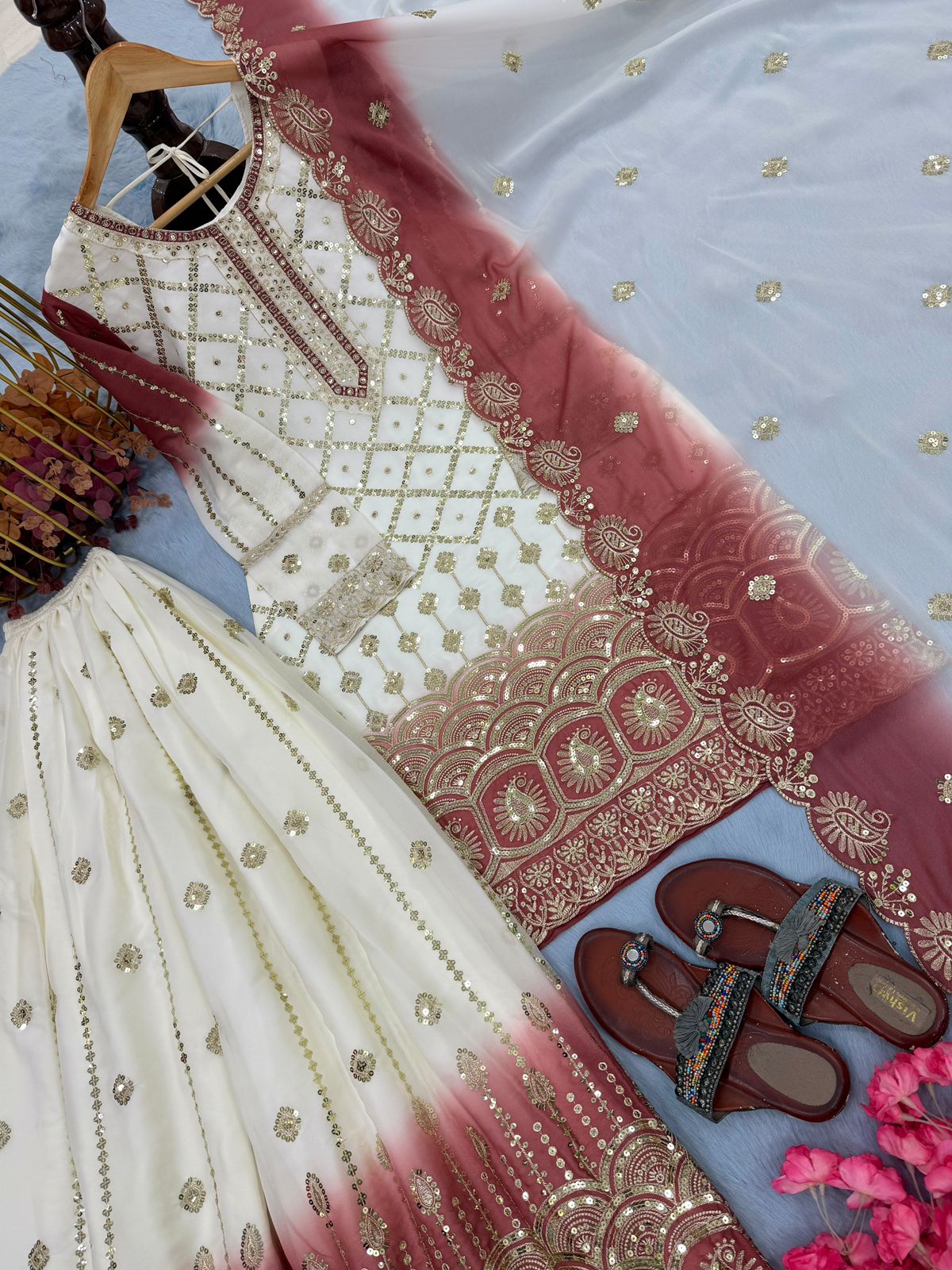 Stunning Dual-tone Georgette Set