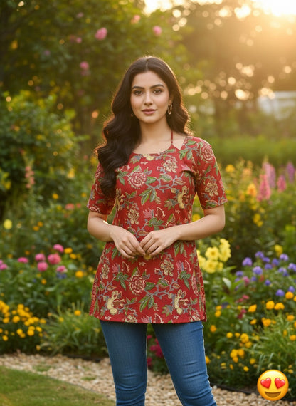 Elegant Cotton Straight Tops