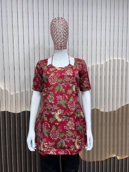 Elegant Cotton Straight Tops