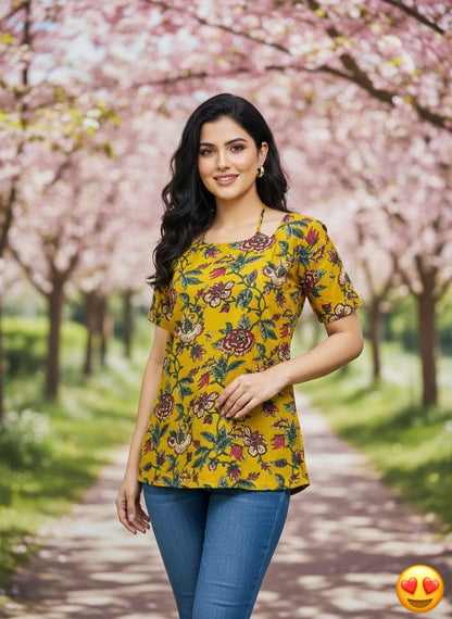 Elegant Cotton Straight Tops