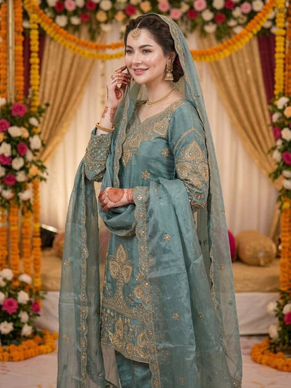 Festive Embroidered Silk 3-Piece Set
