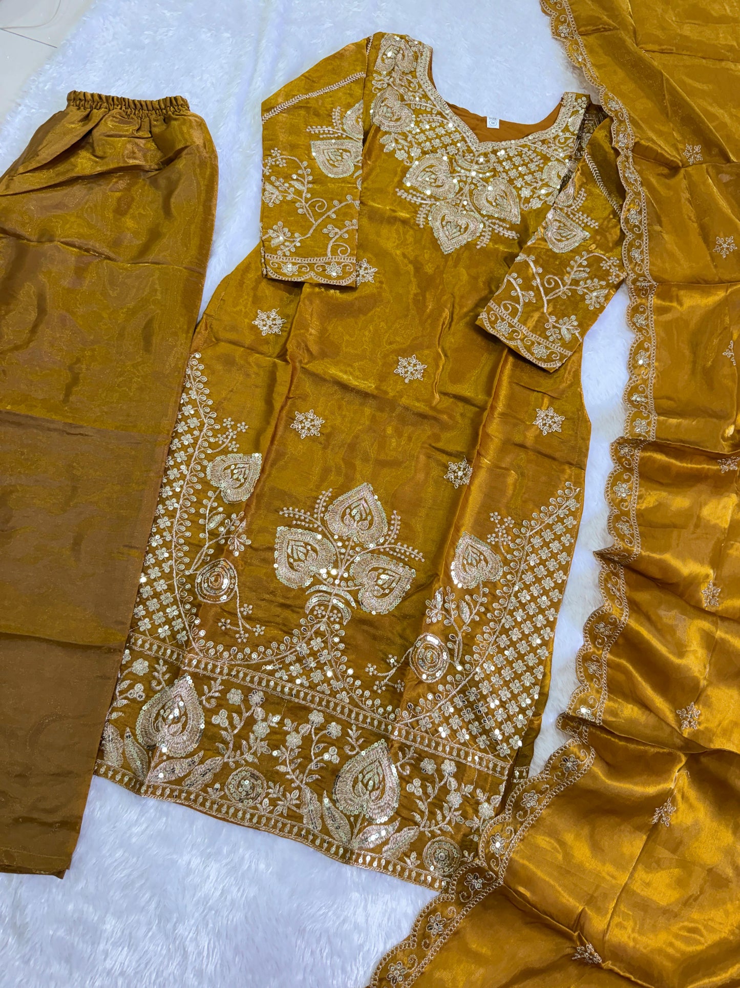 Festive Embroidered Silk 3-Piece Set