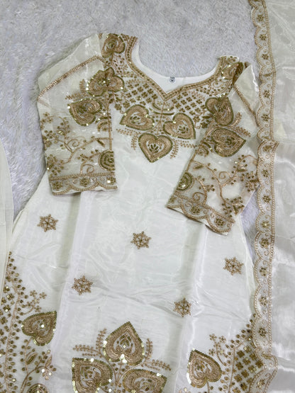 Festive Embroidered Silk 3-Piece Set