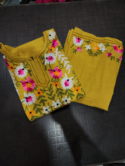Elegant Embroidered Cotton Co-ord Set